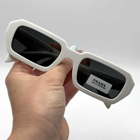 PRADA Sunglasses PR A12S 17K08Z White/Dark Grey Unisex NEW - Picture 10 of 13